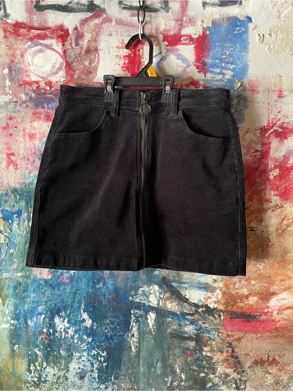 SO Black Corduroy Skort with Front Zip